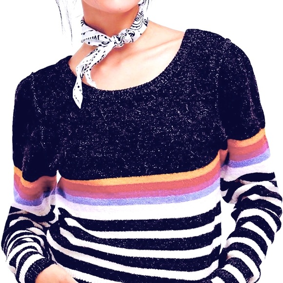 Free People Sweaters - Free People Complete Me Alpaca Blend Striped Sweater Size Medium NWOT